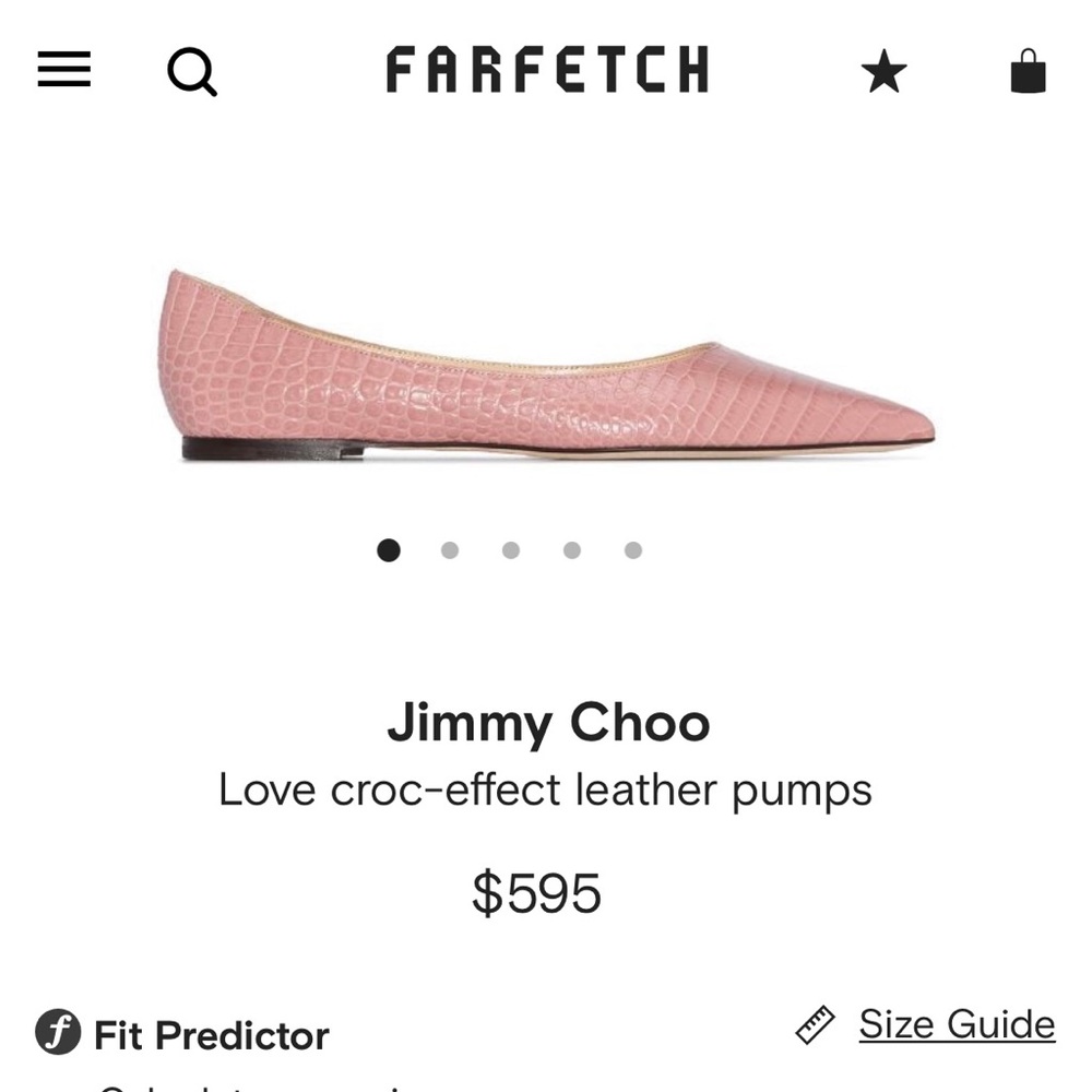Jimmy Choo ‪Love croc-effect leather ‬flats